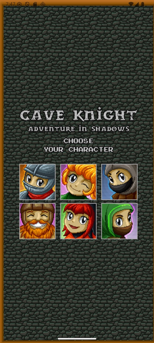 Cave Knight Choose your Character